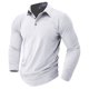thumbnail image 2 of pstuiky camisa de manga larga para hombre, Blusa con botones y solapa de color liso para hombre Tops casuales para hombres xl, 2 of 7
