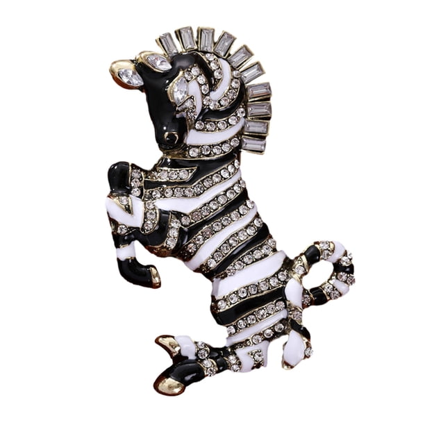 Broche de aleación con temática de caballos, con cristales incrustados, esmalte y perlas de imitación, insignia de cuento de hadas, accesorios artísticos.