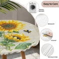 thumbnail image 3 of Sunflowers Round Tablecloth for 36-44 Inch Tables,Fitted Table Cover with Elastic Edge,Farmhouse Botanical Yellow Flowers Bee Retro Waterproof Outdoor Table Cloth Protector for Patio Garden Dinner, 3 of 9