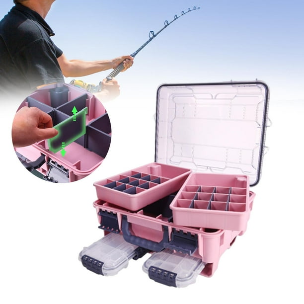 Caja de Aparejos de Pesca, Caja de Herramientas de Pesca Ligera para Joyería, Cuentas, Pendientes, Contenedor, Herramienta, Gancho de Pesca, Pequeños Rosa