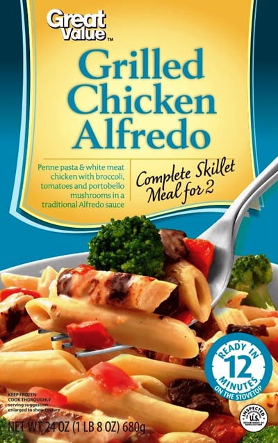 Great Value Grilled Chicken Alfredo Complete Skillet Meal for Two, 24 oz