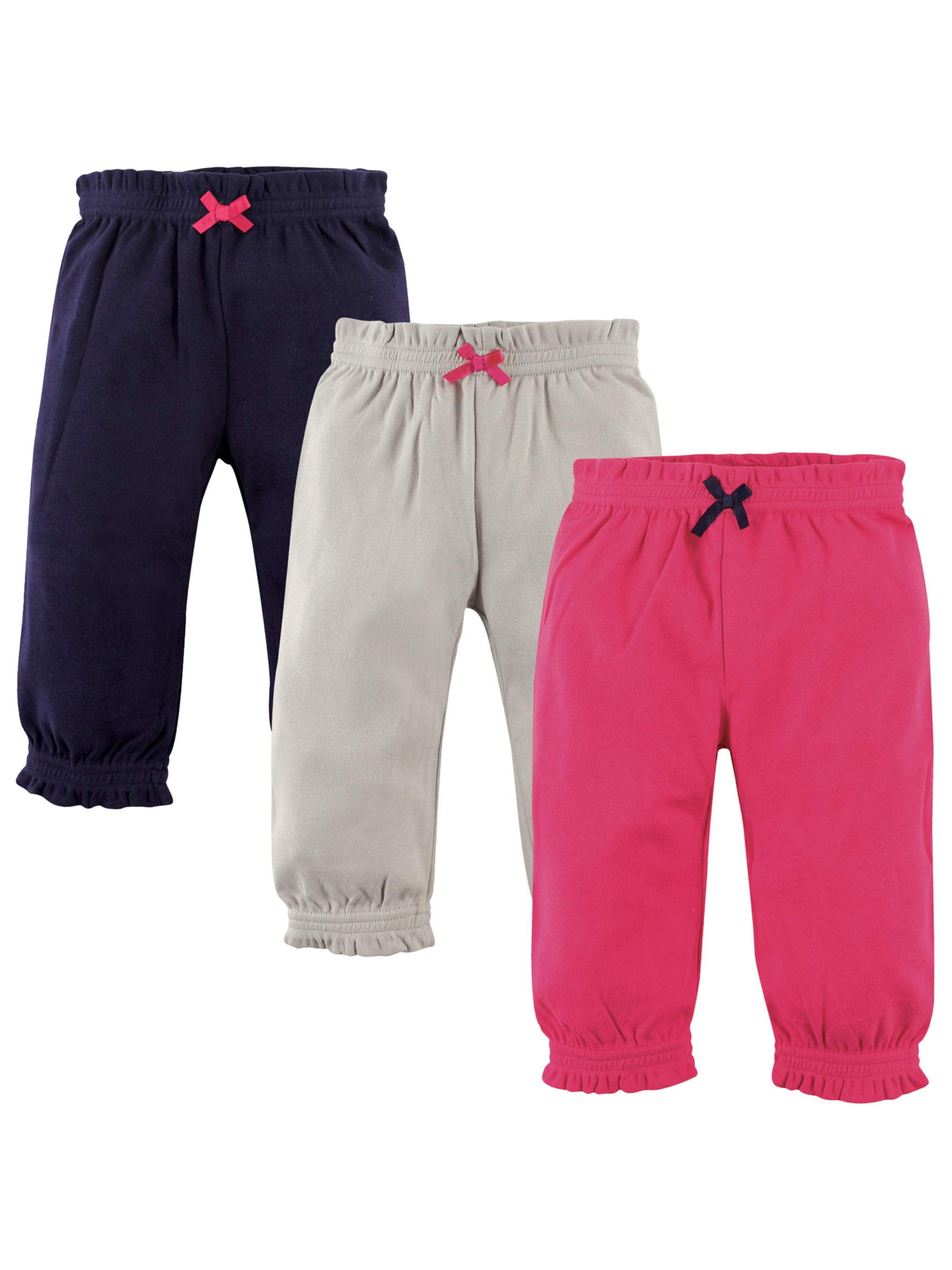 Hudson Baby Newborn Baby Girls' Gathered Pants 3Pack