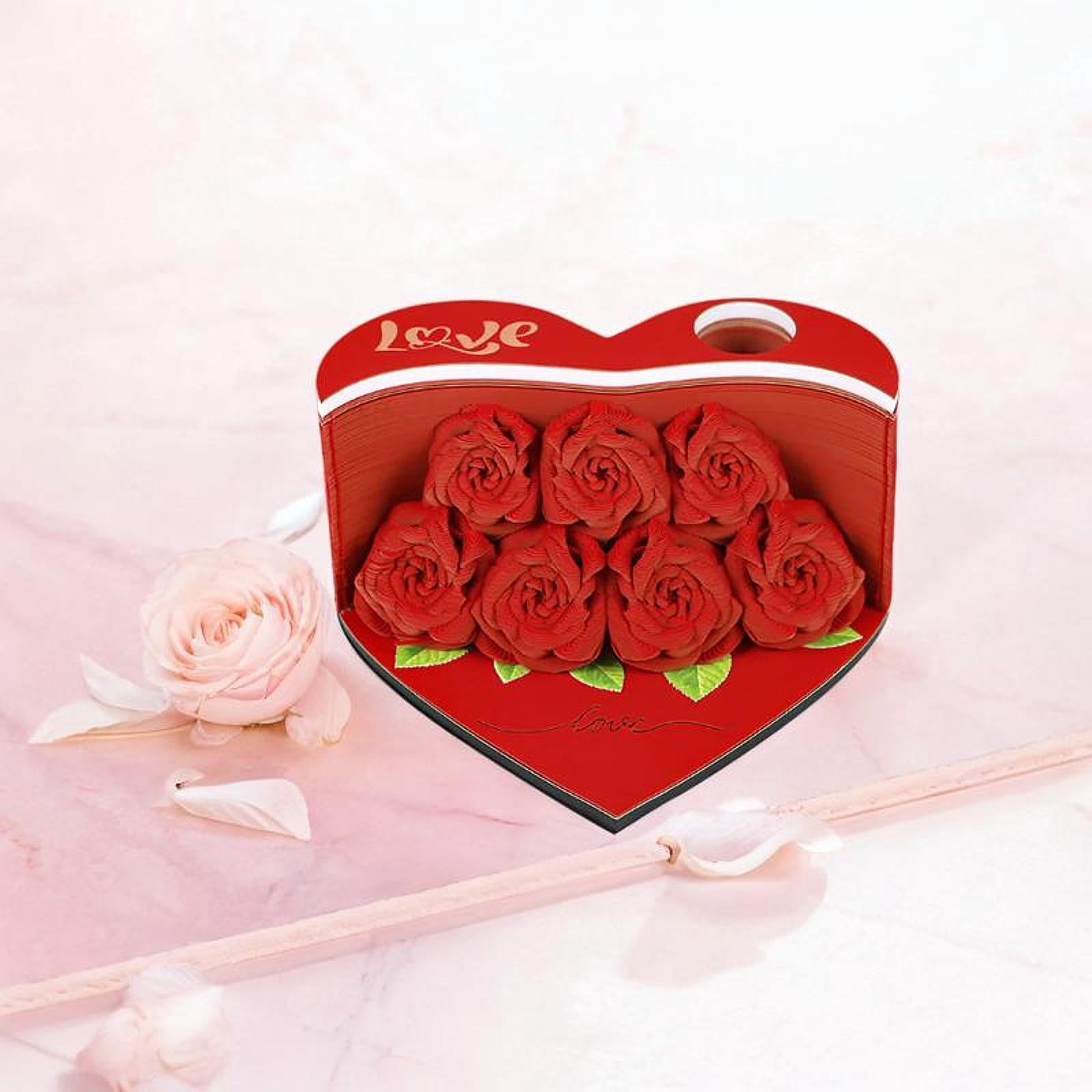 colaxi 3D Memo Pad Story Notepad Paper Carving Art 156 Pages Creative Decorative Notepad Note Pad for Home Living Room Decor Red