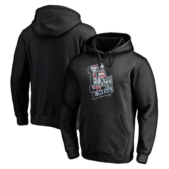 Men's Black Los Angeles Dodgers Team Hometown Collection Tag Pullover Hoodie