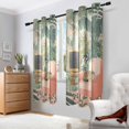 thumbnail image 2 of Yayeee Window Curtains Light Filtering 63"x52" Grommet Panel Pair Home Living Room Decor, Pink and Green Cat, 2 of 7