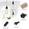 thumbnail image 2 of FRIDEKO HOME 2 Pack 15FT Plug in Pendant Light Fixture with Switch, Hemp Rope Swag E26/E27 Socket Pendant Lamp, Industrial Hanging Light Kit for Farmhouse Pendant Light Extension Cable DIY, 2 of 10