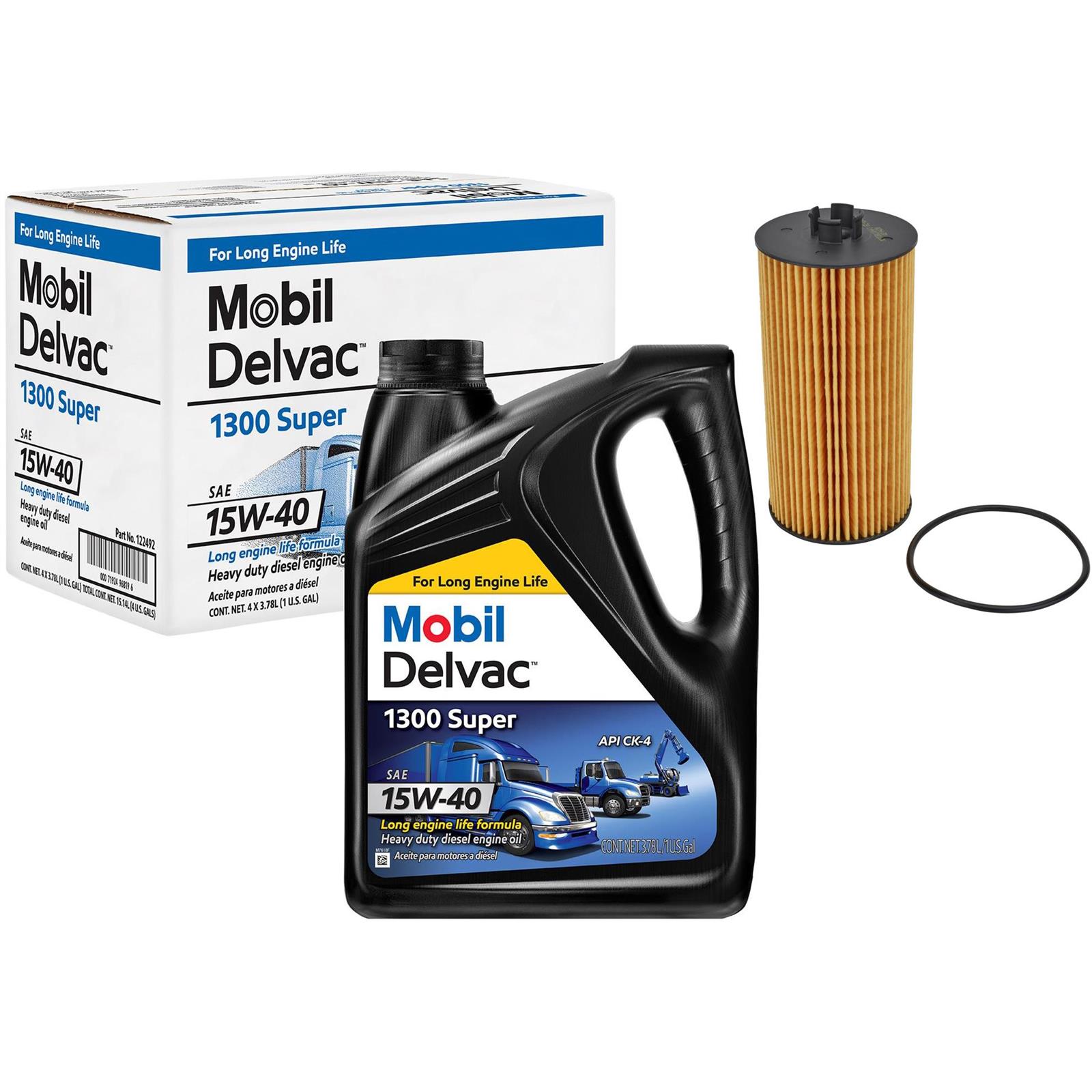 Mobil Syn Blend/Motorcraft 6.0L Powerstroke 15W40 Oil Change Kit