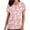 Pink, variant on Luxalzxs Easter Scrub Tops Women Short Sleeve Nursing Uniform with Pockets Stretchy Bunny Eggs Print V-Neck Holiday Workwear Medical Scrub Shirts
