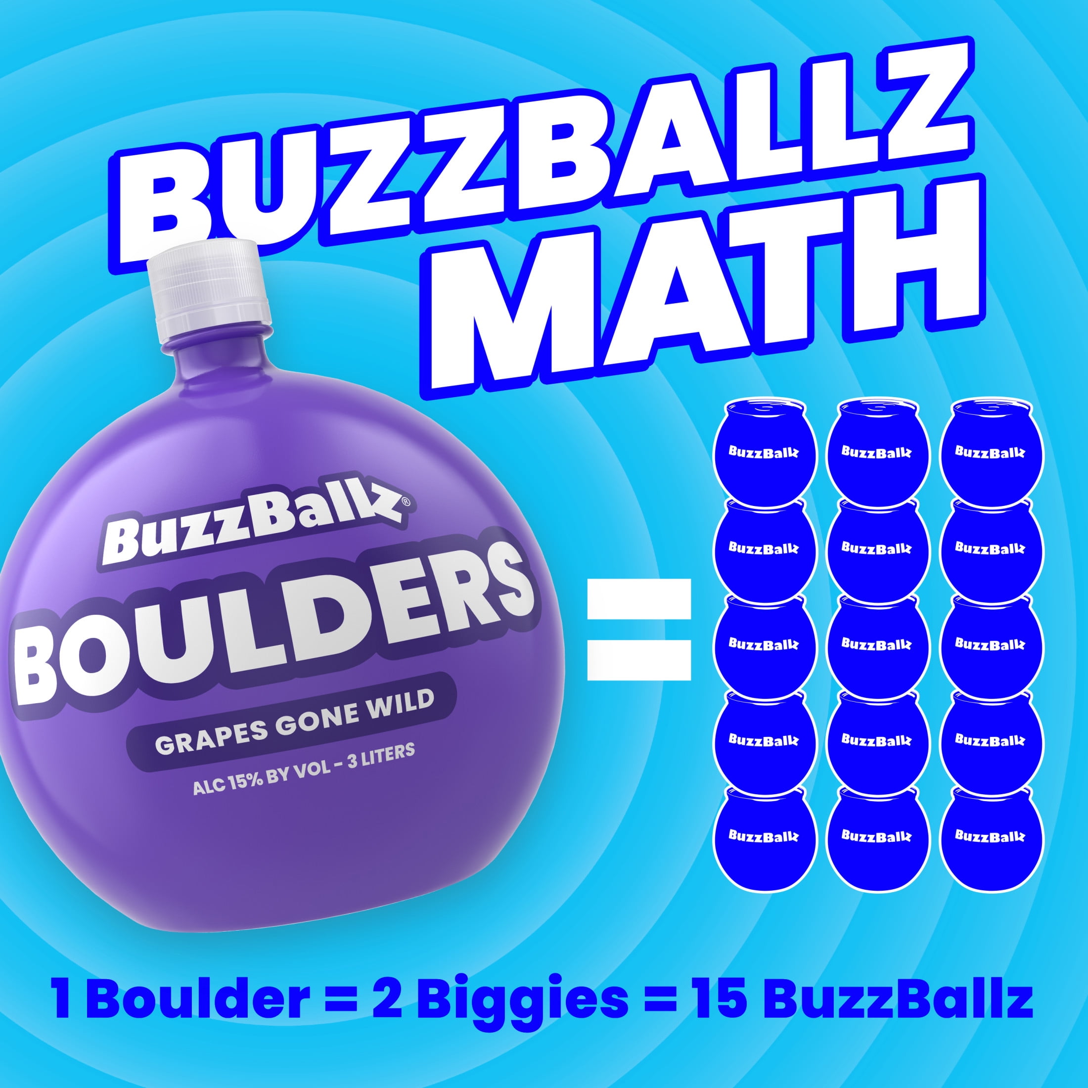 BuzzBallz Boulders Grapes Gone Wild Cocktail, 3l, 30 Proof (15% ABV)