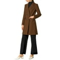 thumbnail image 3 of MODA NOVA Juniors Notch Lapel Double Breasted Belted Mid Length Trenchcoat, 3 of 7