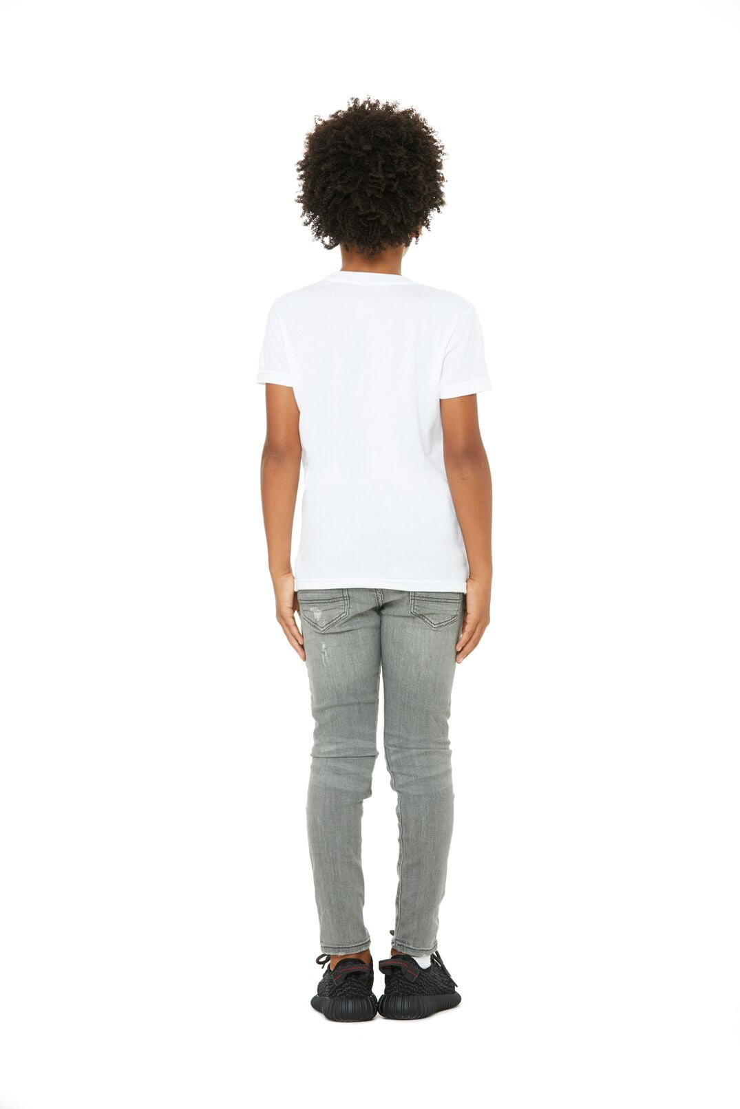 BELLA+CANVAS Youth Short Sleeve Personalized T-Shirt, Create Your Own Designs, White, Youth XL, Unisex
