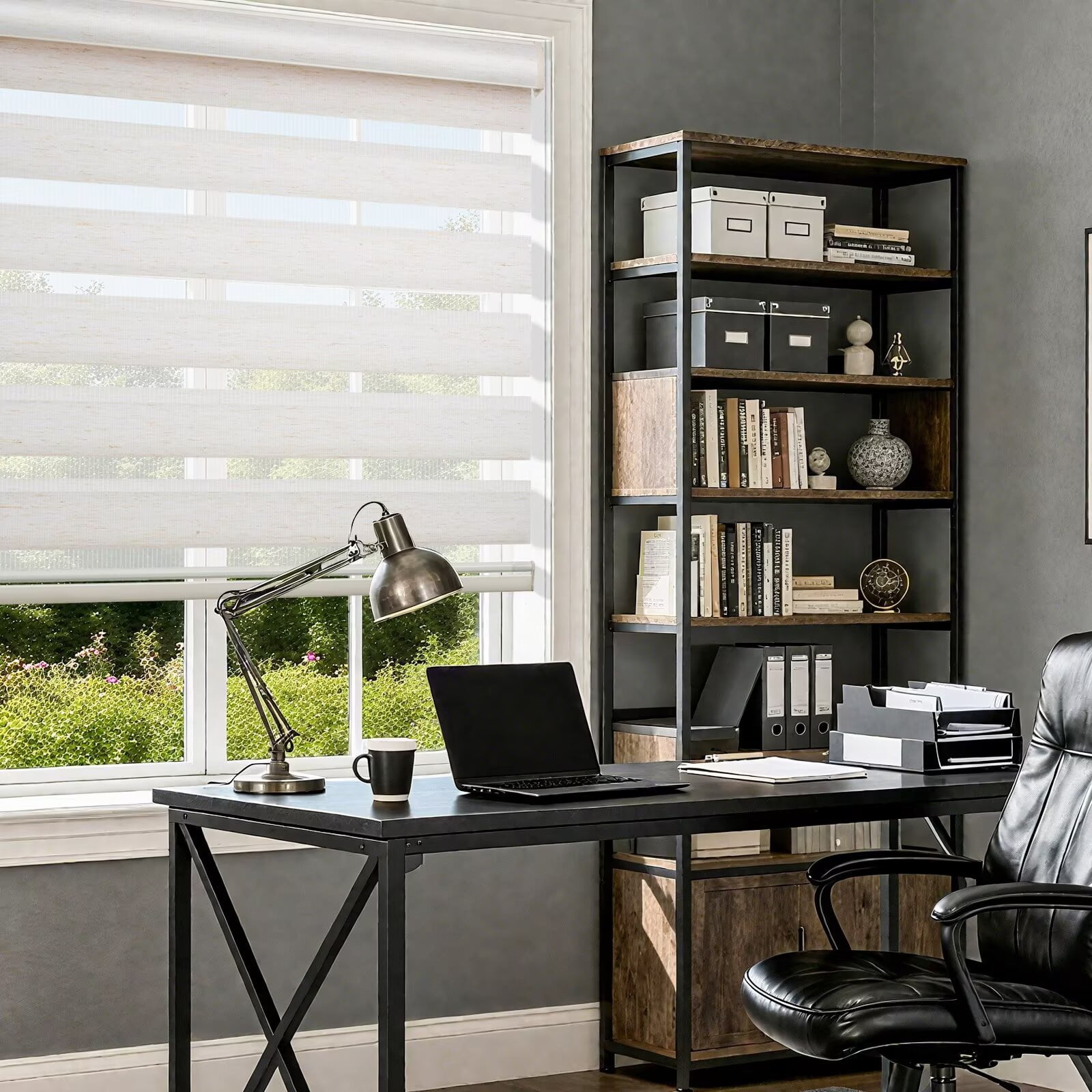 MYshade Cordless Zebra Blinds Beige-29"W*72"H Pull Down Roller Window Shades Double Layer Light Control Free Stop Window Shades Day and Night Blinds Easy Installation for Home