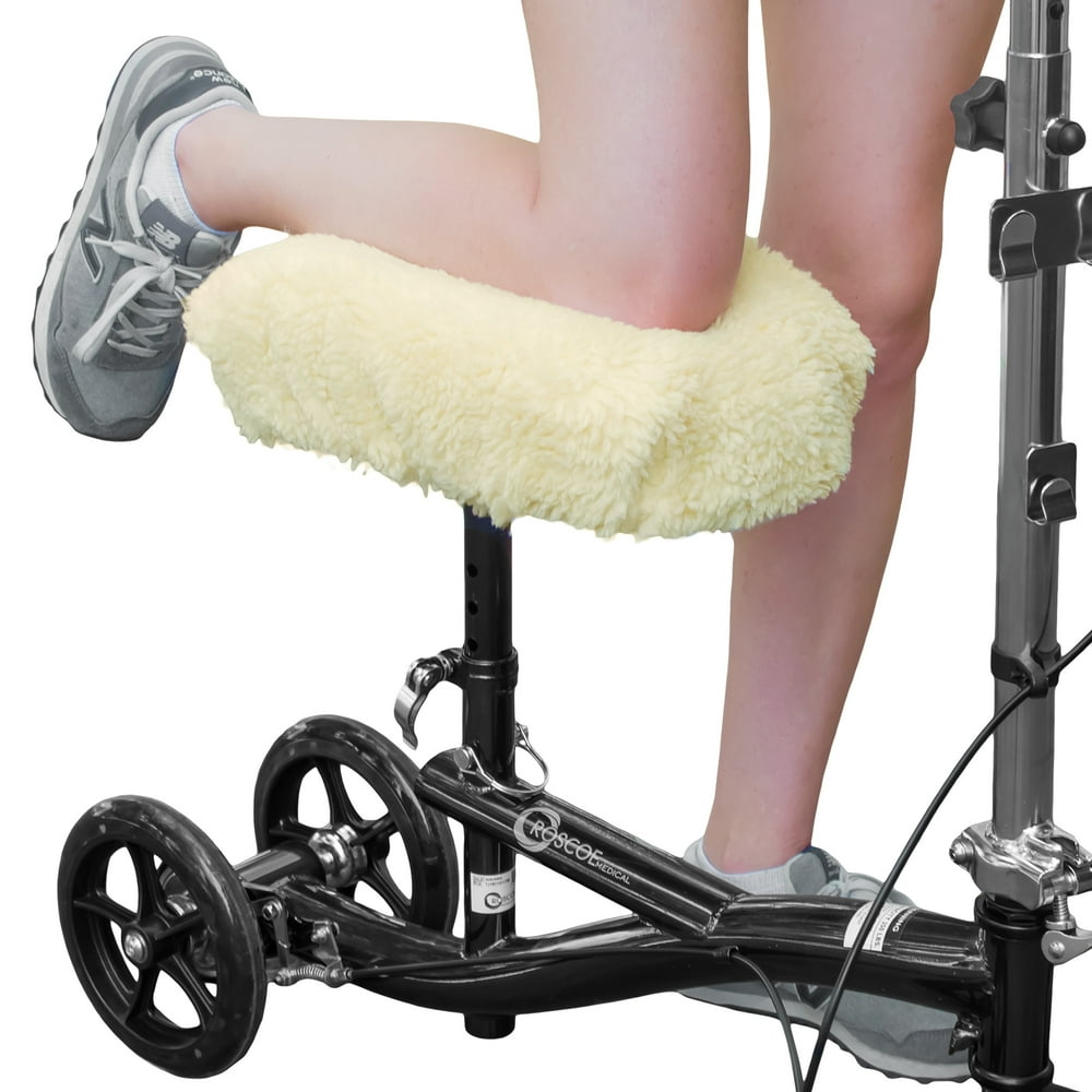 RMS Knee Walker Pad Cover Plush Synthetic Faux Sheepskin Scooter Seat