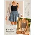 thumbnail image 3 of Anygrew Womens Tank Tops with Built in Bra Summer Adjustable Spaghetti Straps Camisole Ribbed Cami Tanks, 3 of 5