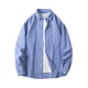 thumbnail image 1 of Blusa y camisa de manga larga con cuello vuelto para hombre, camisa informal de rayas con bolsillos de solapa y botones, blusa de poliéster de manga larga para hombre, 1 of 7