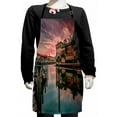 thumbnail image 1 of Cityscape Kids Apron, Colorful Sunrise over Venetian Bay Naples Florida Apartments Trees Waterscape, Boys Girls Apron Bib with Adjustable Ties for Cooking Baking Painting, Purple Green, by Ambesonne, 1 of 2