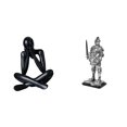 thumbnail image 1 of Escultura de caballero abstracto moderno, adorno coleccionable decorativo para sala de estar, entrada, estantería, escritorio de oficina, decoración d, 1 of 8