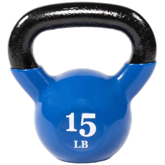 Everyday Essentials All Purpose Color Vinyl Coated Kettlebells, 10-50 lbs