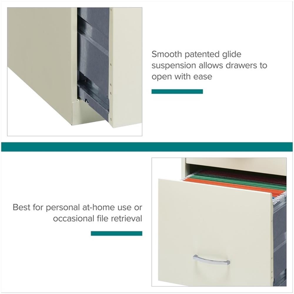 Scranton &amp; Co 18" 3 Drawer Vertical File Cabinet in Pearl White
