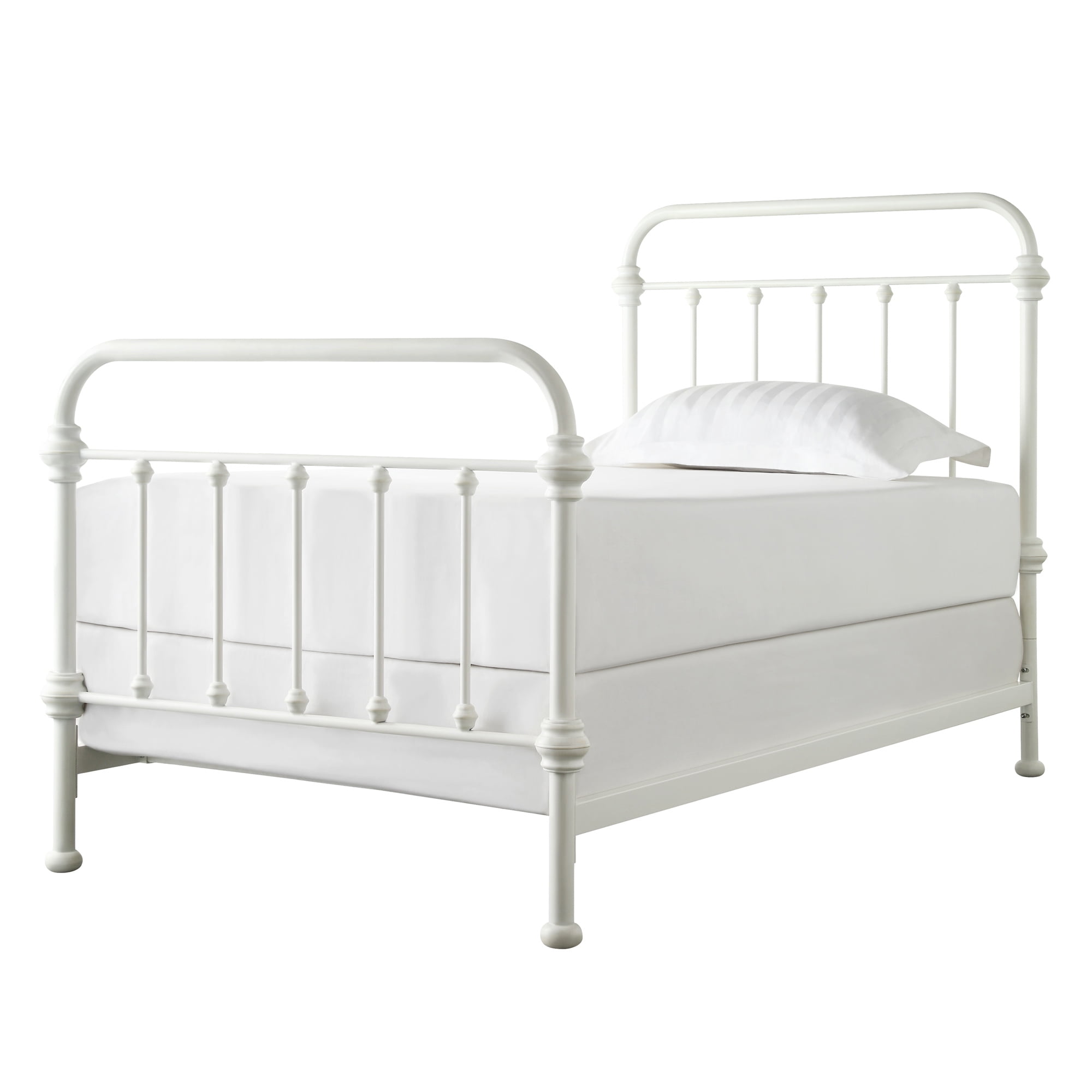 Weston Home Nottingham Metal Twin Bed, Antique White