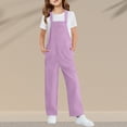 thumbnail image 6 of Mercatoo Boy's Girl's Straight Leg Jumpsuit Loose Fit Casual Bib Overalls Sleeveless Multi Color Kid's Toddlers with Pockets Overalls, 6 of 6