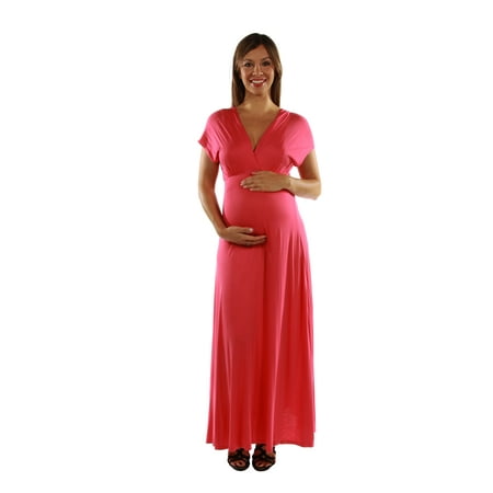 Women's Faux Wrap Maxi Maternity Dress