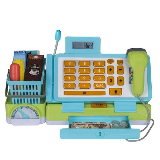 Playkidz Interactive Toy Cash Register for Kids Sounds & Early