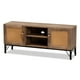 thumbnail image 1 of Mueble para TV Baxton Studio Veanna de 2 Puertas de Metal Negro y Madera Acabado Marrón Natural Bohemio, 1 of 2