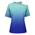 thumbnail image 4 of Women's One Shoulder T Shirts Tops Short Sleeve Boho Printed Trendy Basic Shirts Tunic Dressy Casual Beach Blouses, 4 of 5