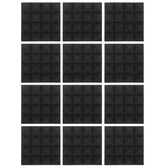 KAKOWELY 12 Pcs Panneaux Acoustiques Muraux Intérieurs Panneau Insonorisant Panneau Mural Insonorisant pour Maison studio,9.84X"X9.84"X1.97 Pouces