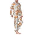thumbnail image 2 of Lsque Retro Floral Butterfly Pattern Long Sleeve Pajama Set for Men - Soft 2-Piece Sleepwear and Loungewear Set with Pockets, Comfy Nightwear-Small, 2 of 7