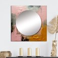 thumbnail image 1 of Designart "Commemorating Fate Abstract Gold Rosy Depiction II" Abstract Painting Square Mirror For Wall Decor - Large Gold Square Mirror Printed Wall Decor - Modern Square Living Room Mirror, 1 of 5