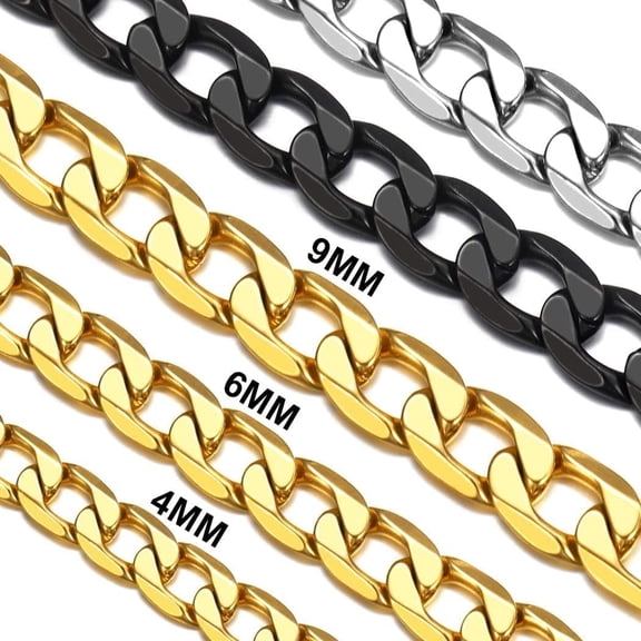 DESIGNICE Gold Plated Cuban Link Chain for Men Men'S Cuban Link Gold Chains Gold Cuban Link Chain for Men 9Mm Curb Chain 18 Inches