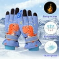 thumbnail image 5 of DHFJKG Kids Winter Waterproof Snow Ski Gloves For Boys Girls Thermal Insulated Cartoon Print Design For Outdoor Play Skiing Cold Weather Soft Windproof Mitten, 5 of 8
