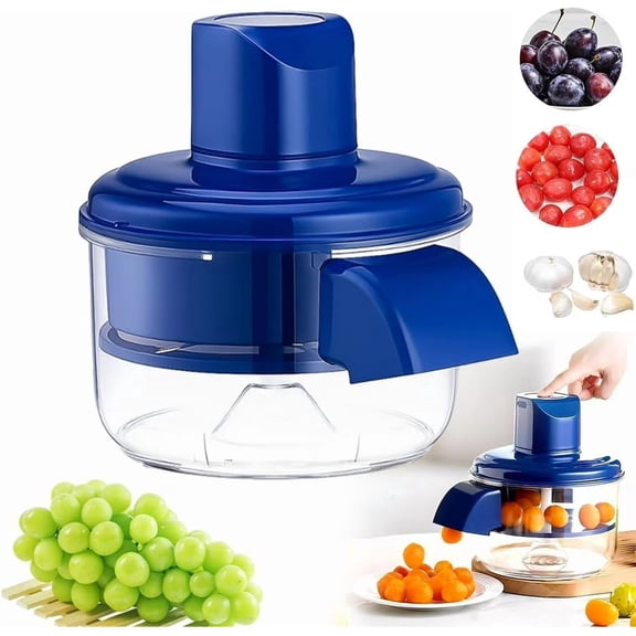 Wiher Electric Peeling Machine,Rechargeable Fruit Vegetable Peeling Tool with 5 Stainless Steel Blades High-capacity Battery, One-click Peeling Long Battery Life for Grape Cherry Tomato Garlic, Blue
