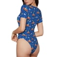 thumbnail image 3 of The Xecao Dinosaur Driving Women's Crew Neck Body Suit, a short-sleeved bodysuit and basic swimsuit, both comfort and style for dating and daily life, 3 of 9