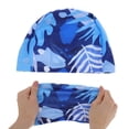 thumbnail image 5 of Gorro de natación de nailon con estampado de algas marinas azul, 1 pieza, 5 of 5