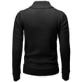 thumbnail image 3 of Mens Casual Slim Fit Knitted Pullover Sweaters Shawl Collar Solid Patterned Long Sleeve (CMOSWL077), 3 of 6