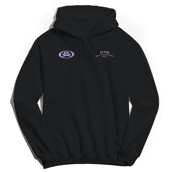 Extreme Worldwide Logos EX1995 Skateboarding Graphic Black Men's Cotton Pullover Hoodie