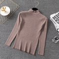 thumbnail image 3 of Sweater Women High Neck Knitted Pullover Sweater 2023 Autumn Winter Clothes Women Long Sleeve Turtleneck Slim Basic Knit Tops, 3 of 5