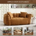 thumbnail image 6 of WIILAYOK Chenille Bean Bag Sofa Chair, Cute Loveseat Sofa Couch with Two Pillows and Petal Backrest for Living Room Bedroom, Yellow, 6 of 8
