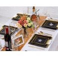 thumbnail image 5 of 125Pieces Black Square Plastic Plates with Gold Rim Gold Disposable Silverware - New Years Plates include 25Pcs Dinner Plates,25Pcs Dessert Plates,25 Forks, 25 Knives, 25 Spoons, 5 of 16