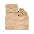 thumbnail image 2 of Superior Aria Turkish Cotton 9-Piece Towel Set, Ultra Soft Heavyweight Towels, Hazelnut, 2 of 6