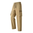 thumbnail image 2 of HOMADLES Men's Straight Leg Cargo Pants Relaxed Fit Quick Dry Work Pants Elastic Waist Lightweight Athletic Pants Khaki Size L, 2 of 5