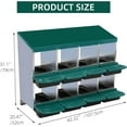 thumbnail image 3 of 8/10 Compartment Chicken Nesting Box, Metal Roll Away Nest Box with Removable Tray & Lid Cover for Easy Egg Collection and Hygiene, 3 of 8