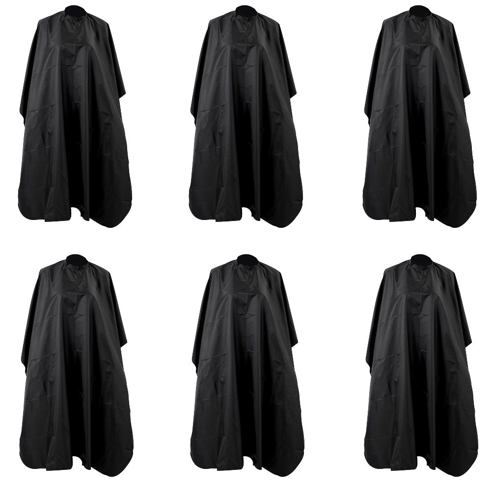 STYLETEK Classic Black Stylist Barber Cape 60" x 45" CA0065 (6 Pack)