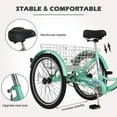 thumbnail image 6 of Adult Tricycles Single Speed, Adult Trikes 24 inch 3 Wheel Bikes, Three-Wheeled Bicycles Cruise Trike with Shopping Basket for Seniors, Women, Men, 6 of 11