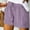 Purple, variant on Sakmal Drawstring Women Shorts Brown Plus Size Mid Rise 5 Inch Inseam Solid Shorts with Pockets