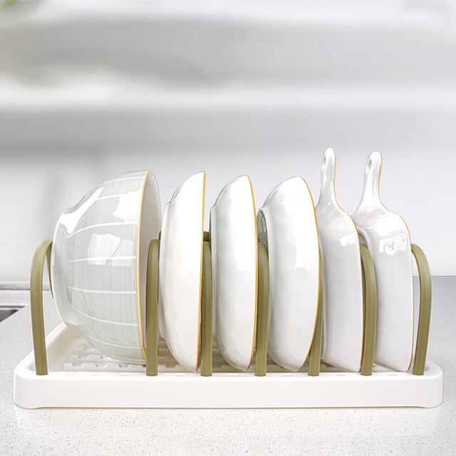 Wzzjkit Kitchen Gadgets Household Plastic Dish Rack Removable Storage Tray Cutlery Storage Rack Kitchen Multifunctional Pot Lid Shelf Kitchen Tools