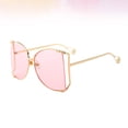 thumbnail image 3 of Worgeous Fashion Metal Sunglasses Creative Eyeglasses Decorative Party Glasses Women Eyewear (Golden, Transparent Pink Lens), 3 of 8